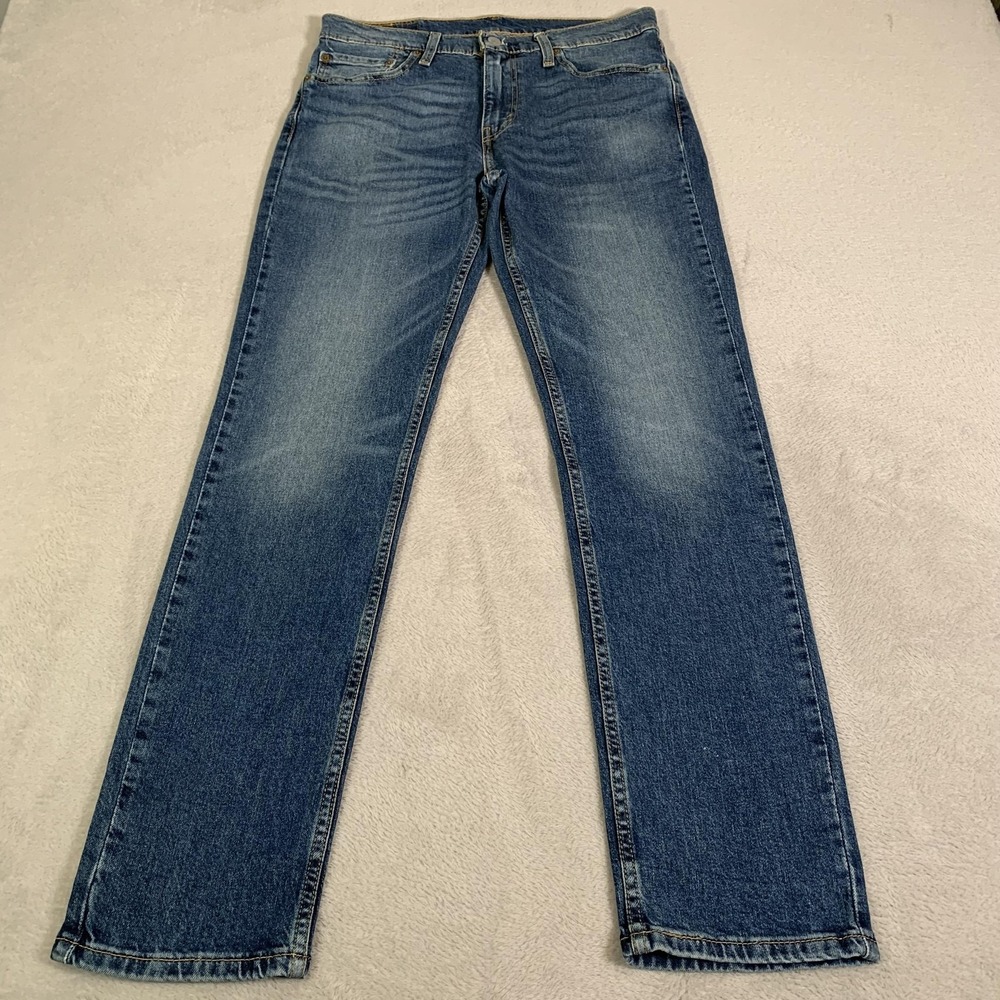 Levis 511 Jeans Mens 32x32 Blue Medium Wash Slim Taper Stretch Denim Zip Fly